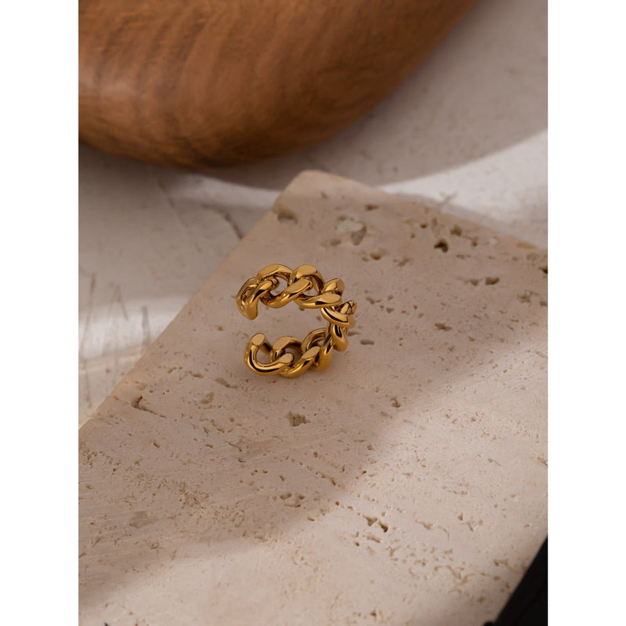 Chain Opening 18K Gold Plated Ring - Golda-Jewelry