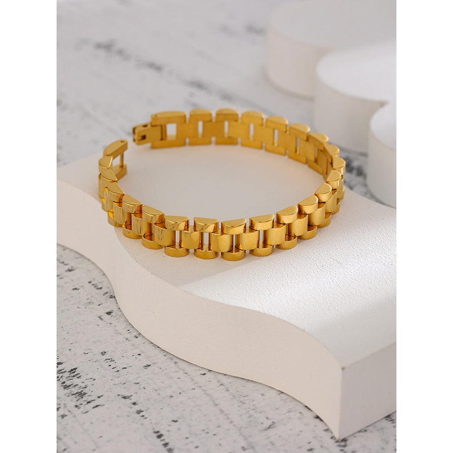 Watch Style 18k Gold Plated Bracelet - Golda-Jewelry