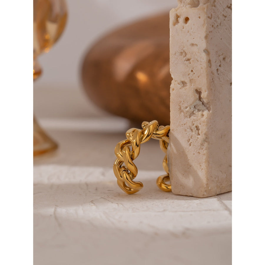 Chain Opening 18K Gold Plated Ring - Golda-Jewelry