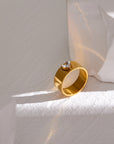 Heart Zirconia 18k Gold Plated Ring - Golda-Jewelry