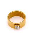 Heart Zirconia 18k Gold Plated Ring - Golda-Jewelry