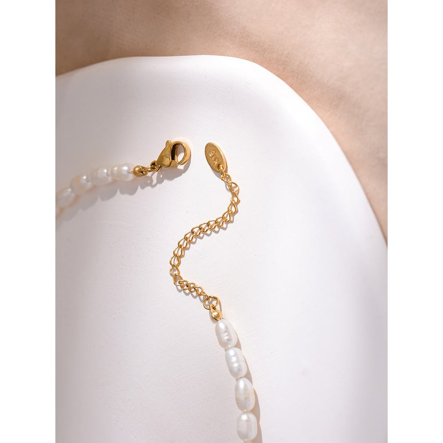 Heart Pearl 18K Gold Plated Necklace - Golda-Jewelry