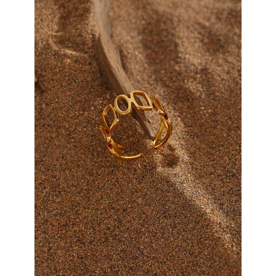 Irregular Opening 18K Gold Plated Ring - Golda-Jewelry