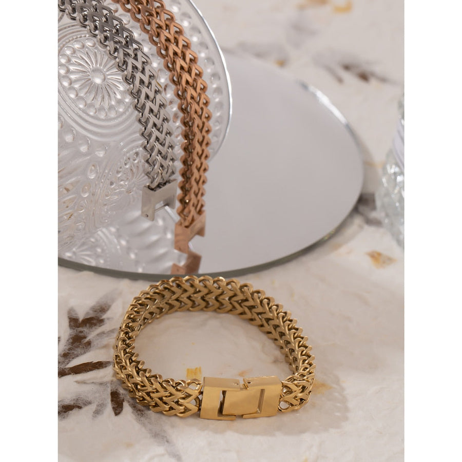 Heavy 18k Gold Plated Bracelet - Golda-Jewelry