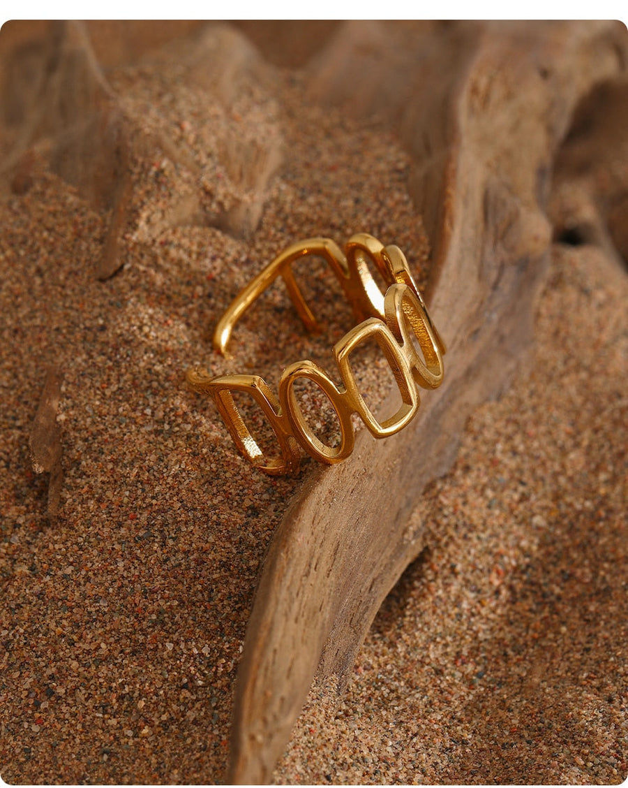 Irregular Opening 18K Gold Plated Ring - Golda-Jewelry