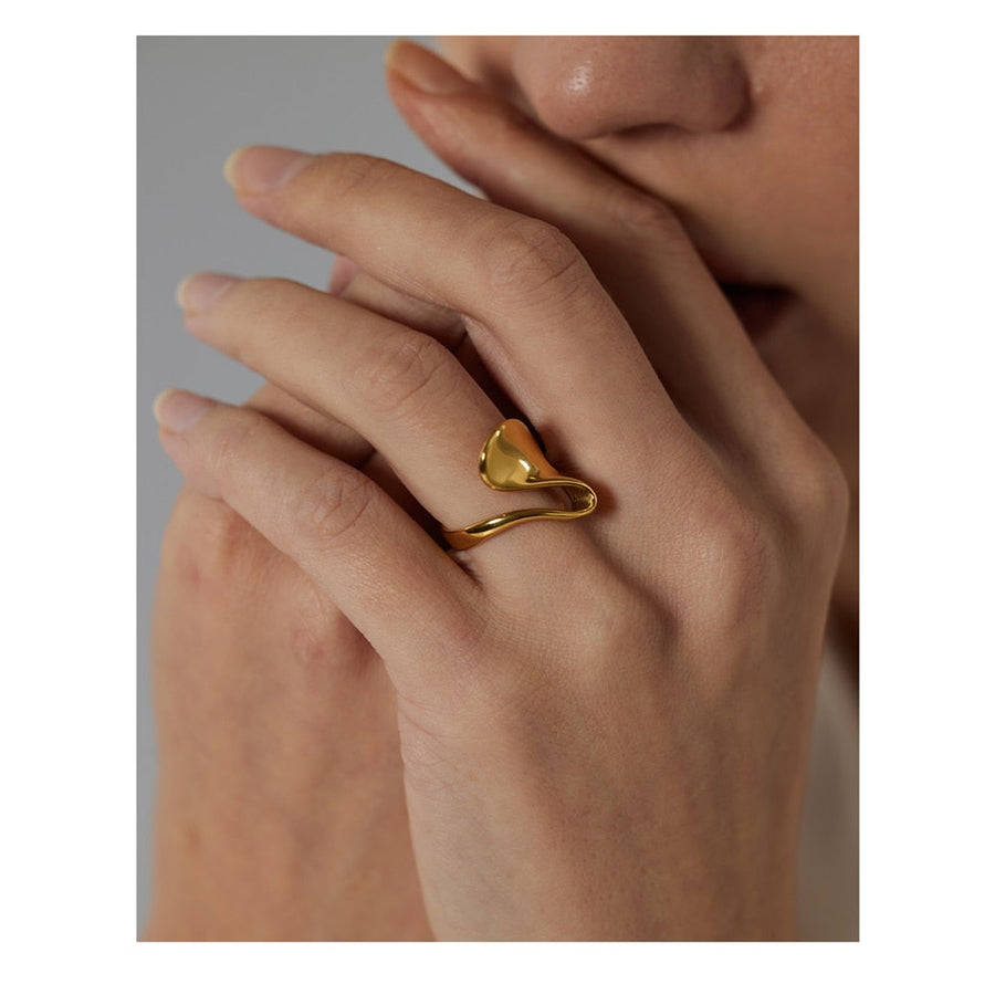 Irregular 18k Gold Plated Ring - Golda-Jewelry