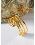 Layered Geometric Bangle 18k Gold Plated Bracelet - Golda-Jewelry