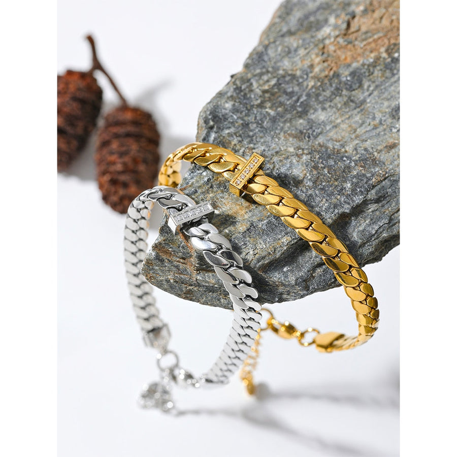 Bangle Zircon 18K Gold Plated Bracelet - Golda-Jewelry