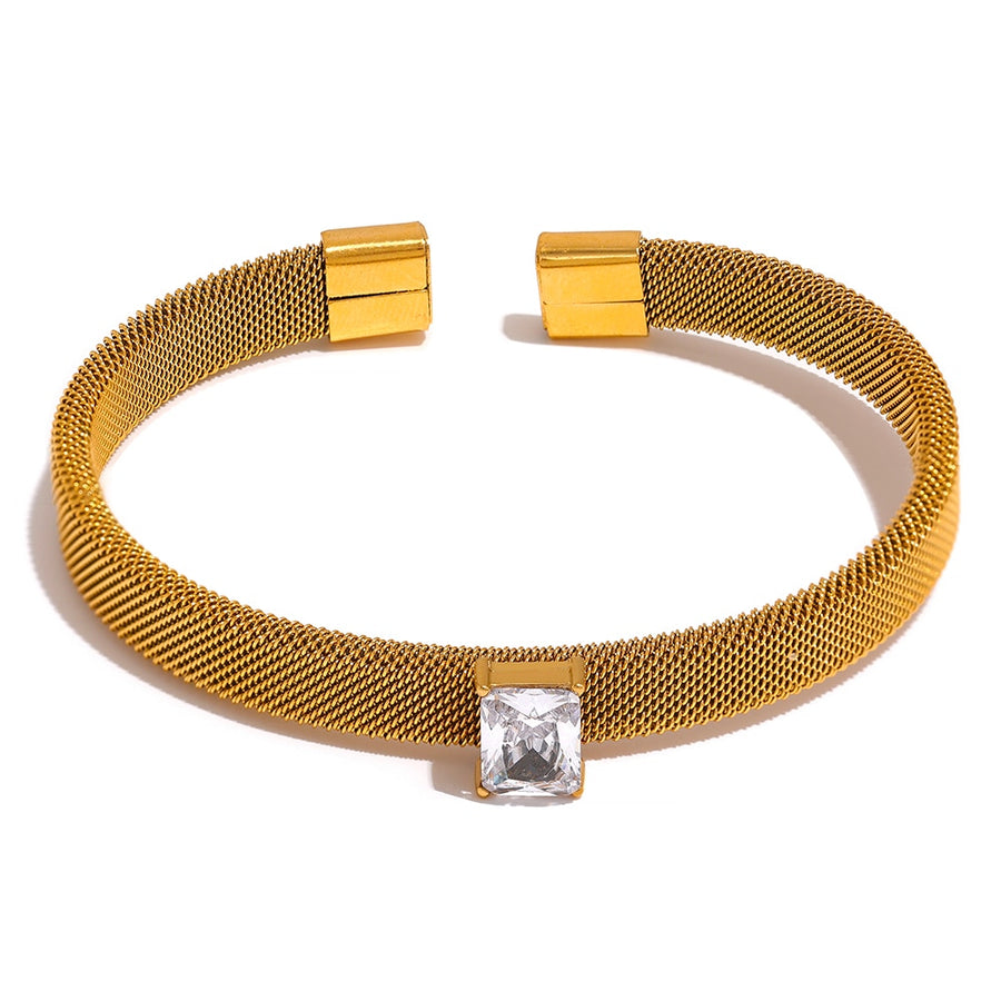 Texture 18k Gold Plated Bracelet - Golda-Jewelry