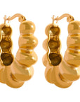 Texture 18K Gold Plated Earrings - Golda-Jewelry