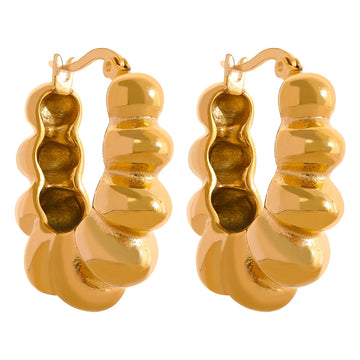 Texture 18K Gold Plated Earrings - Golda-Jewelry