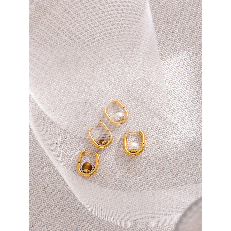 Shell Pearl 18k Gold Plated Earrings - Golda-Jewelry