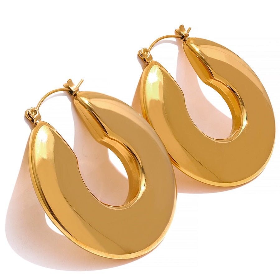 Hoop 18k Gold Plated Earrings - Golda-Jewelry