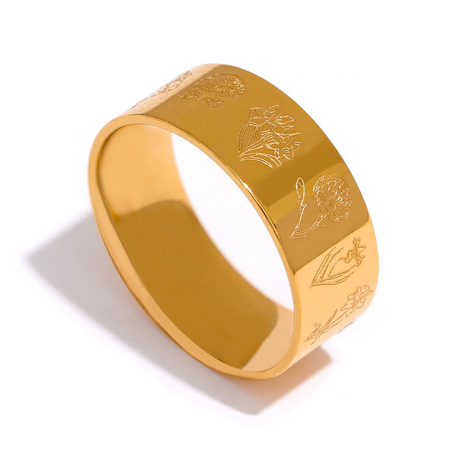 12 Month Flowe 18k Gold Plated Ring - Golda-Jewelry