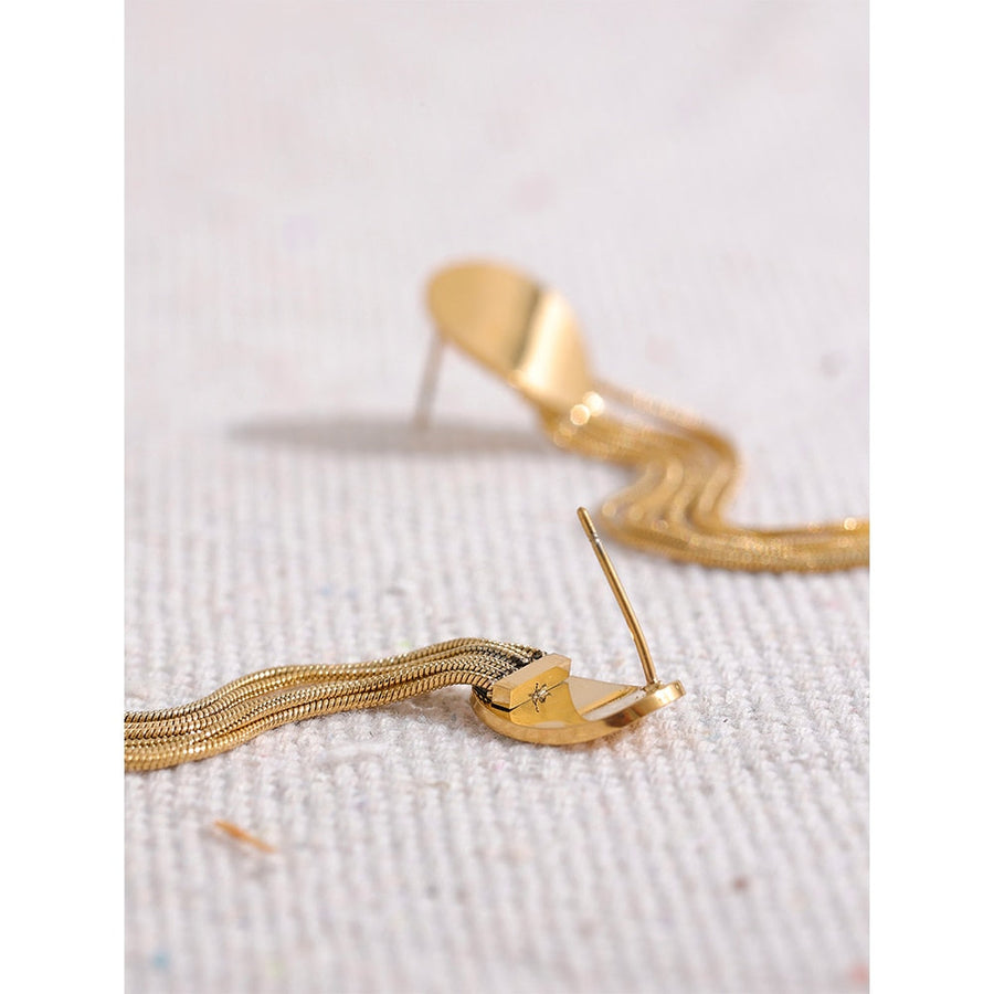 Long Tassel 18k Gold Plated Earrings - Golda-Jewelry