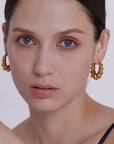 Texture 18K Gold Plated Earrings - Golda-Jewelry