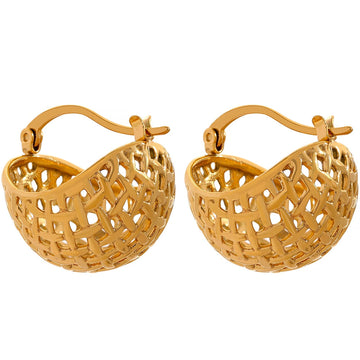 Texture 18k Gold Plated Earrings - Golda-Jewelry