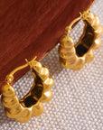 Texture 18K Gold Plated Earrings - Golda-Jewelry