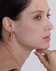 Texture 18K Gold Plated Earrings - Golda-Jewelry