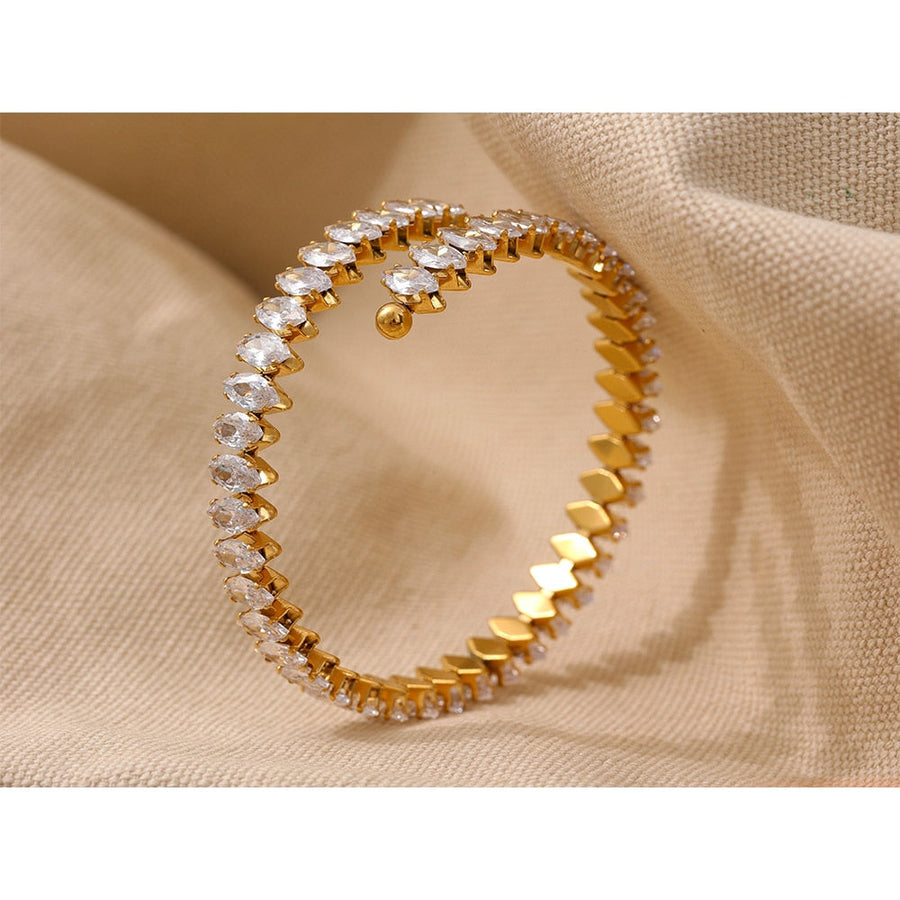 Cubic Zircon 8k Gold Plated Bracelet - Golda-Jewelry