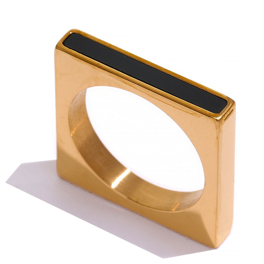 Geometric Square 18K Gold Plated Ring - Golda-Jewelry