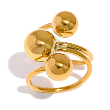 Unique Multi Layered 18k Gold Plated Ring - Golda-Jewelry