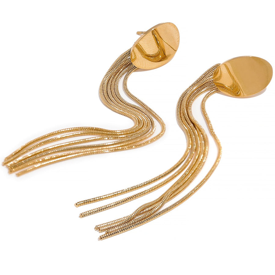 Long Tassel 18k Gold Plated Earrings - Golda-Jewelry