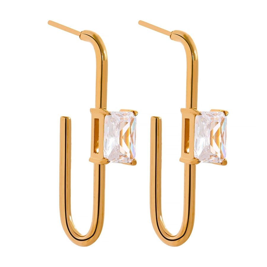 Cubic Zirconia 18K Gold Plated Drop Earrings - Golda-Jewelry