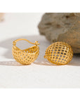 Texture 18k Gold Plated Earrings - Golda-Jewelry