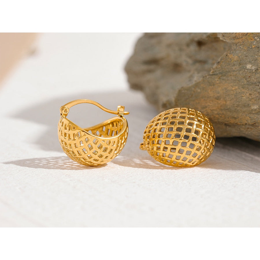 Texture 18k Gold Plated Earrings - Golda-Jewelry