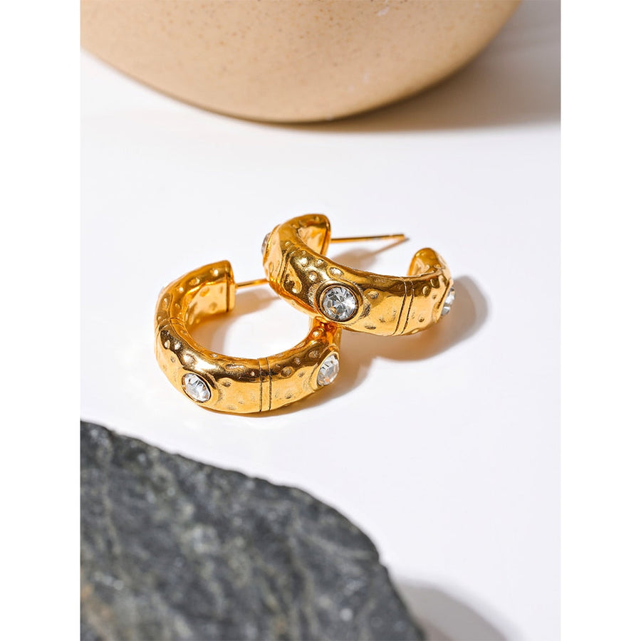 Geometric Hoop 18k Gold Plated Earrings - Golda-Jewelry