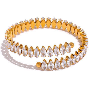 Cubic Zircon 8k Gold Plated Bracelet - Golda-Jewelry