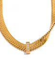 Wide Snake Zircon 18K Gold Plated Necklace - Golda-Jewelry