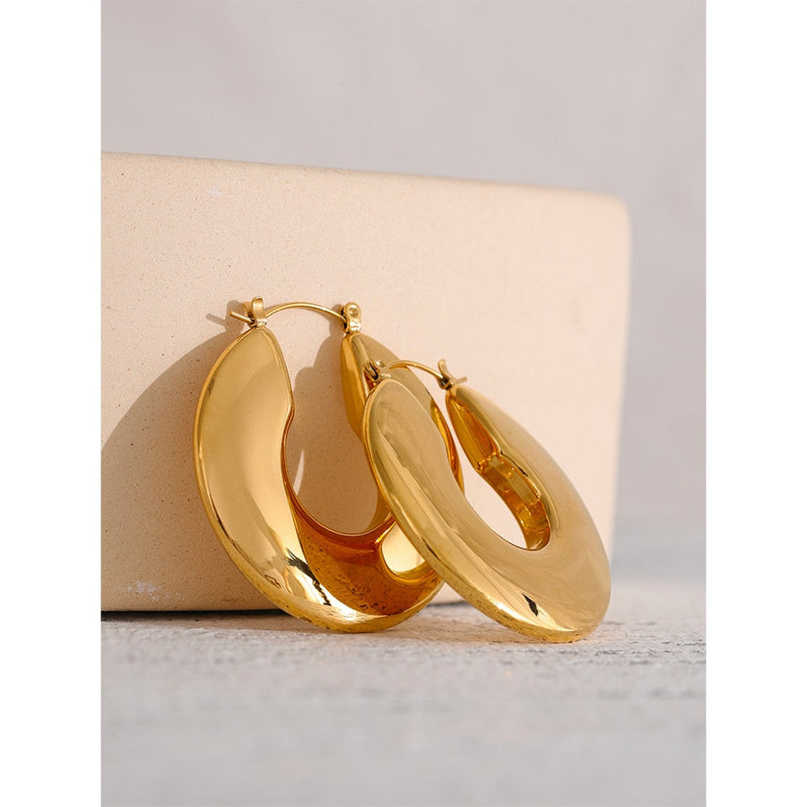 Hoop 18k Gold Plated Earrings - Golda-Jewelry