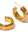 Geometric Hoop 18k Gold Plated Earrings - Golda-Jewelry