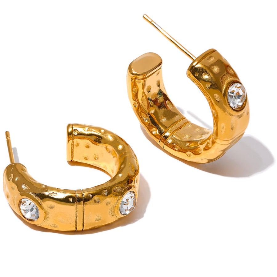 Geometric Hoop 18k Gold Plated Earrings - Golda-Jewelry