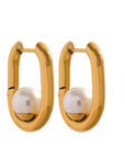 Shell Pearl 18k Gold Plated Earrings - Golda-Jewelry