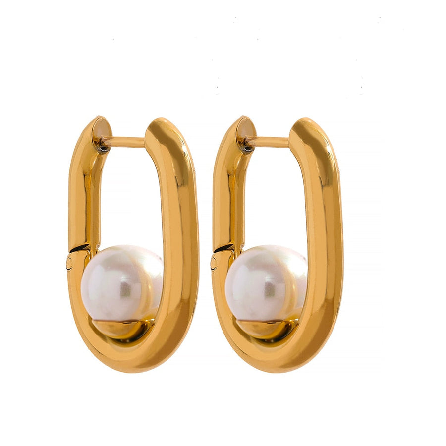 Shell Pearl 18k Gold Plated Earrings - Golda-Jewelry