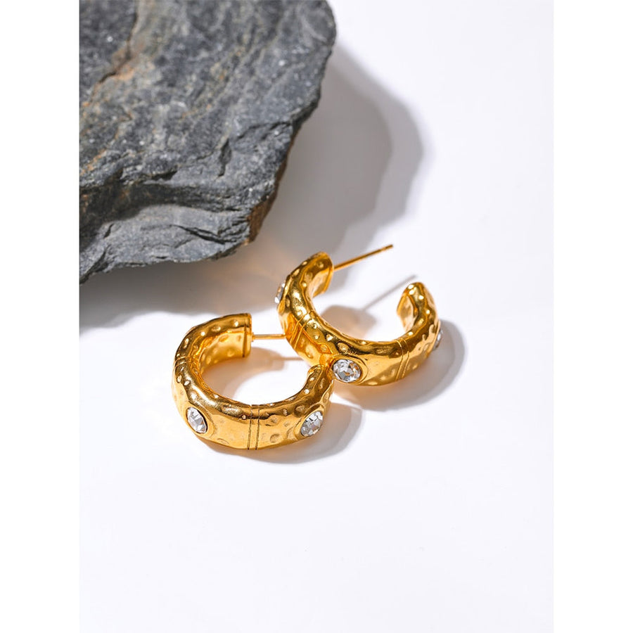 Geometric Hoop 18k Gold Plated Earrings - Golda-Jewelry