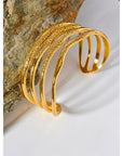 Layered Geometric Bangle 18k Gold Plated Bracelet - Golda-Jewelry