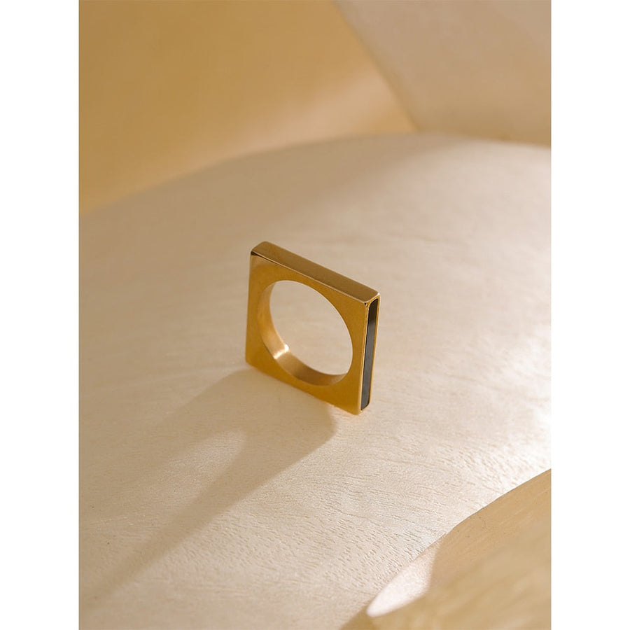 Geometric Square 18K Gold Plated Ring - Golda-Jewelry