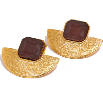 Vintage Geometric 18k Gold Plated Earrings - Golda-Jewelry