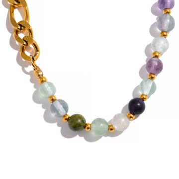 Colorful Natural Stone Beads Necklace - Golda-Jewelry