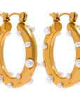 Pearls Imitation 18k Gold Plated Earrings - Golda-Jewelry