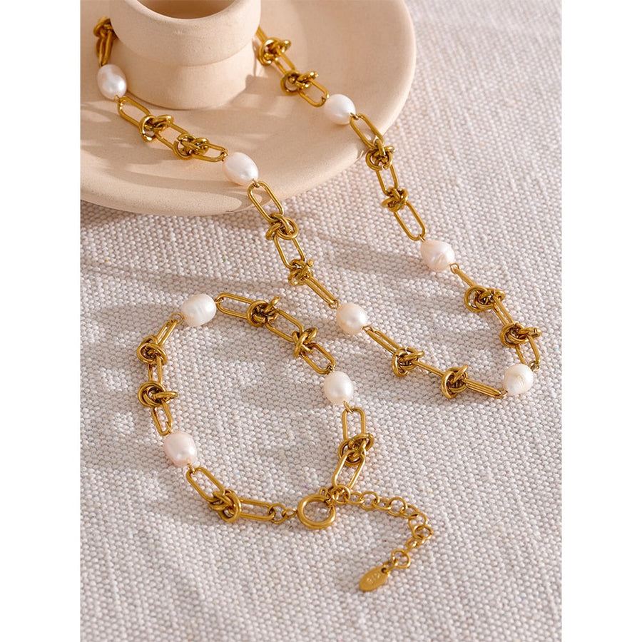 Natural Pearl 18K Gold Plated Necklace - Golda-Jewelry