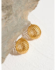 Texture 18k Gold Plated Earrings - Golda-Jewelry