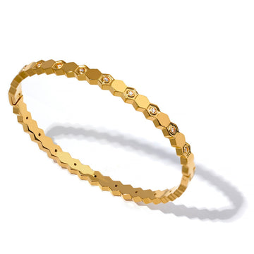 60mm 18K Gold Zircon Bracelet - Golda-Jewelry