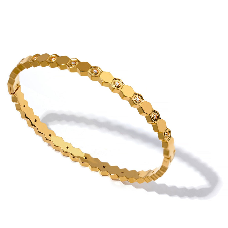 60mm 18K Gold Zircon Bracelet - Golda-Jewelry