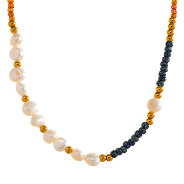 Natural Freshwater Pearls Measly Bead Necklace - Golda-Jewelry