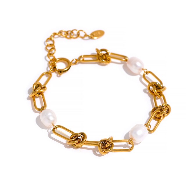 Natural Pearl 18K Gold Plated Bracelet - Golda-Jewelry